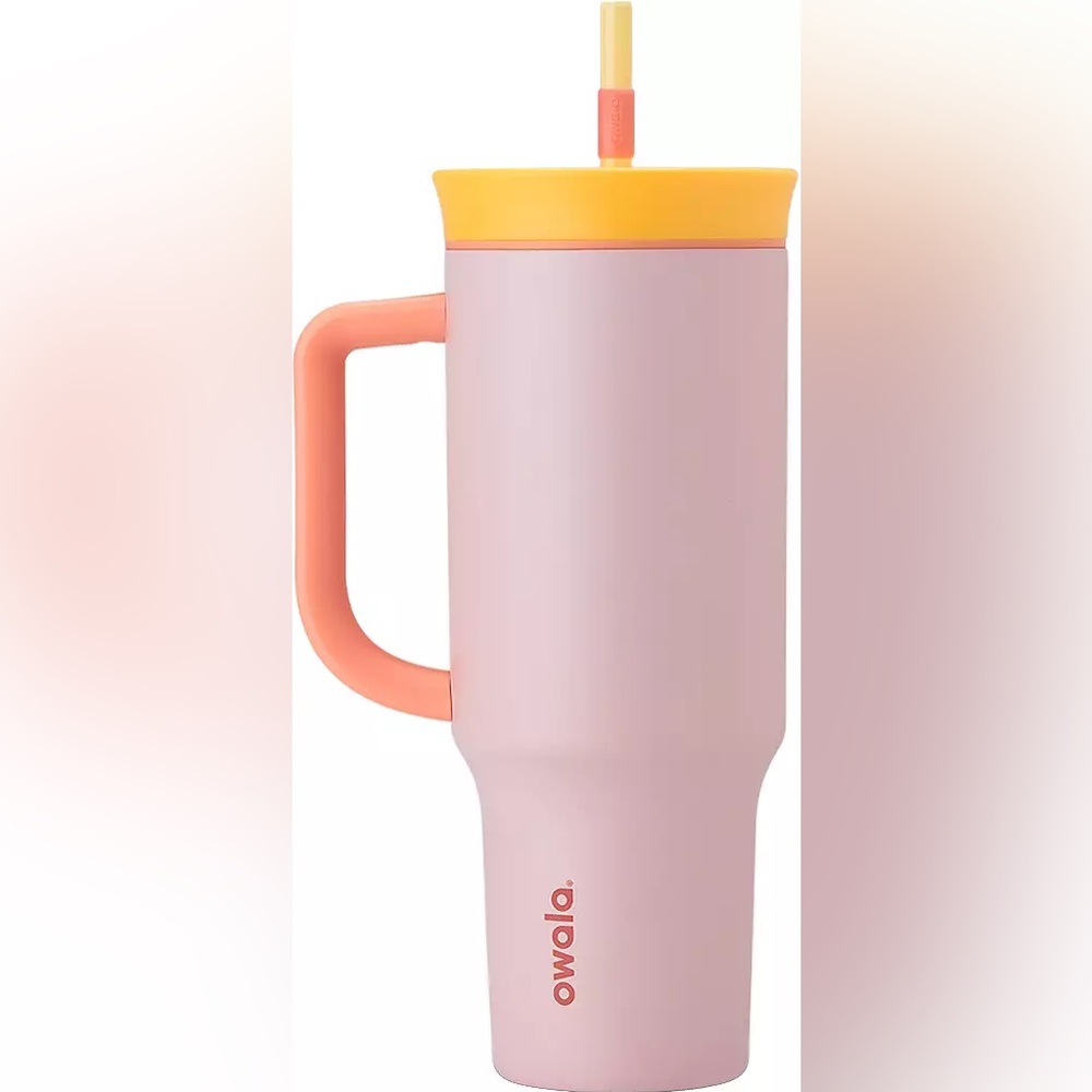 Pink and Yellow Travel Mug